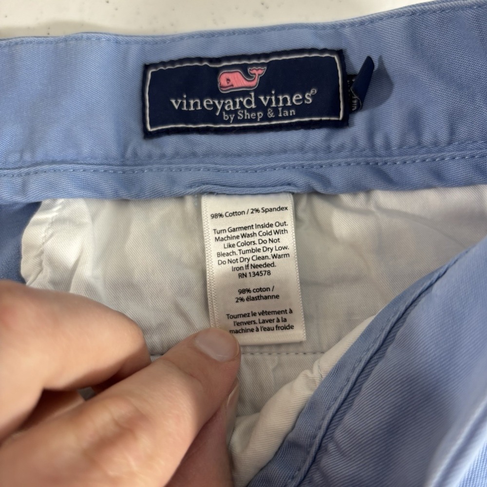 Vineyard Vines Mens 35 x 8 Inch Breaker Shorts Blue Cotton Stretch Chino 1H0462 - Picture 4 of 7